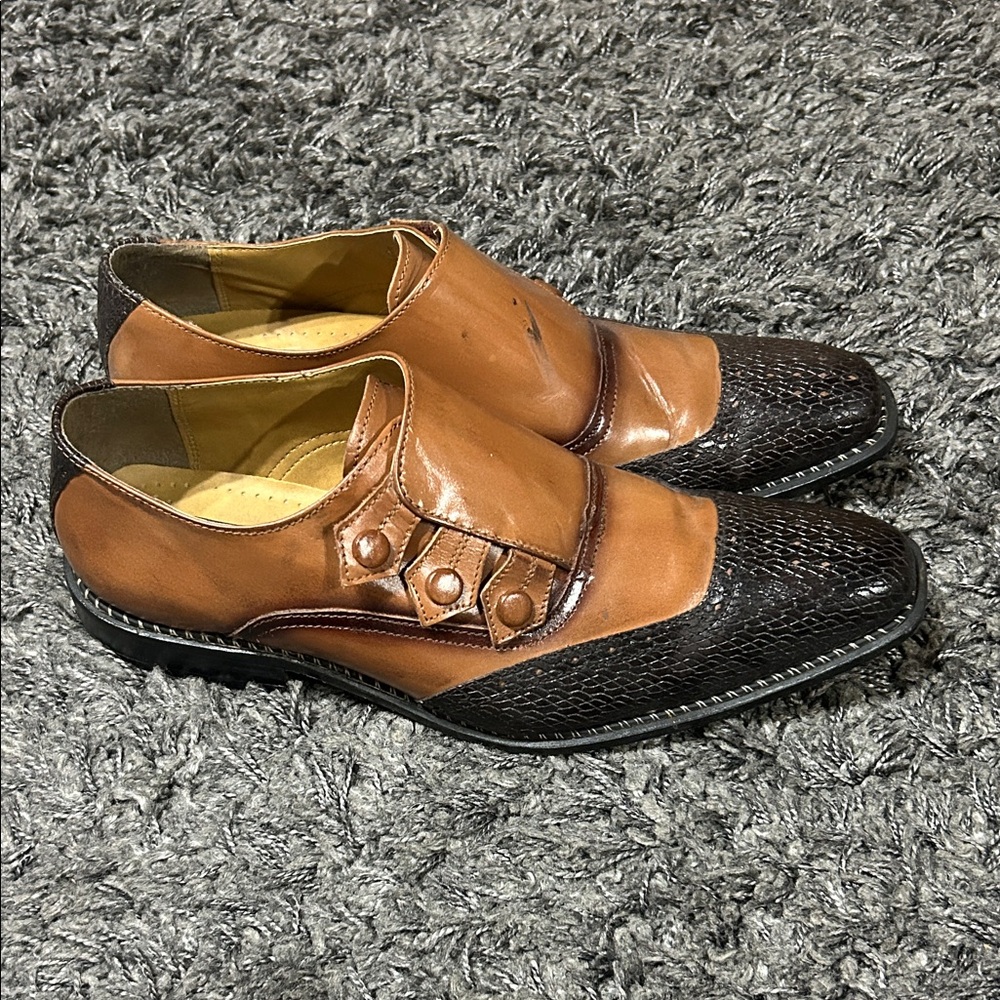 Giorgio Brutini Brown and Black Leather Oxfords